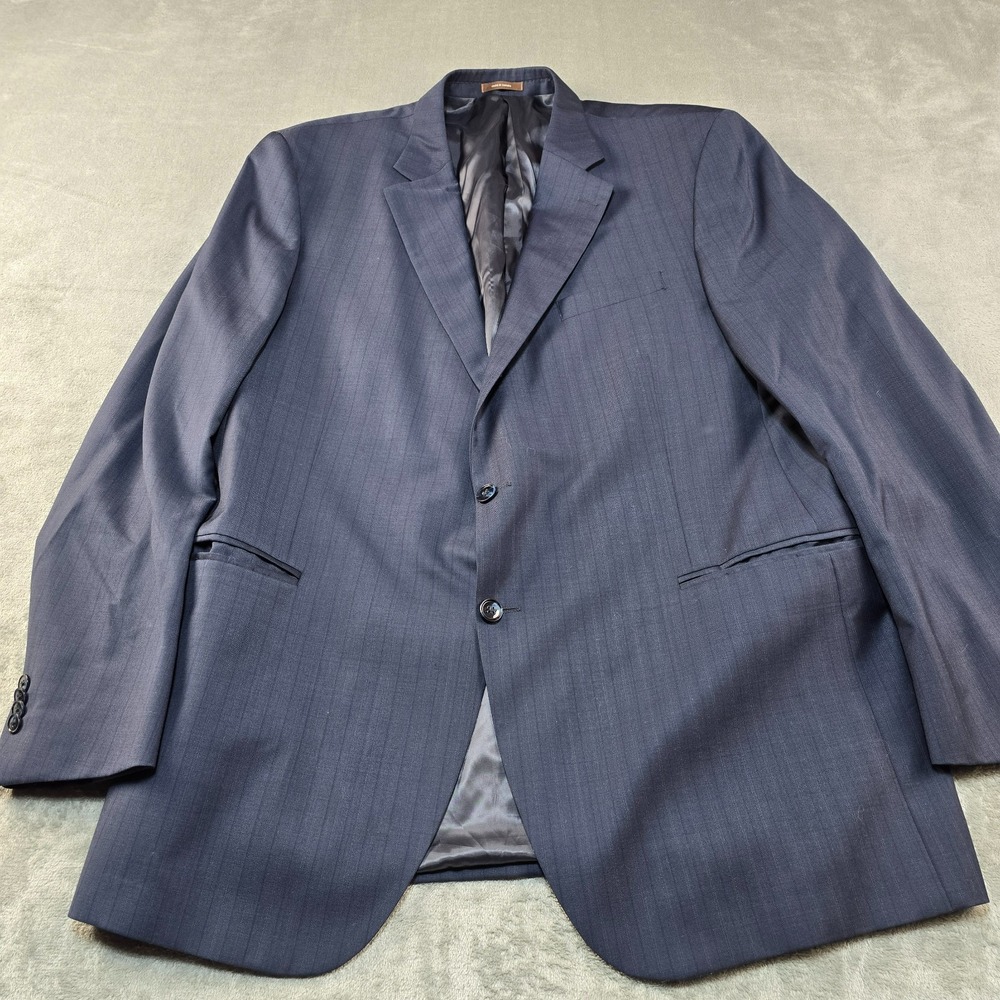 Peter Millar Blazer Jacket Sports Coat Mens‎ 48 Navy Blue 100% Wool Flaw Stain - Picture 2 of 15